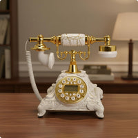 Ornate Vintage Button Phone Decorative Prop Desk Phone Eye-Catching for Collectors, Living Room, Office, Photo Studio