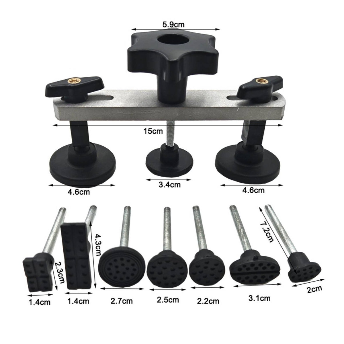 Safe on Paint Bridge Puller Set Multiple Pulling Heads Car Dent Bridge Puller for Garage