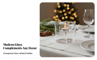 Creates Romantic Atmosphere Windproof Glass Candle Cup Minimalist Design Glass Stormproof Candle Holder Handmade for Couples, Adults