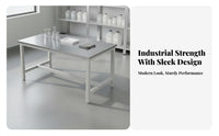 Rustproof Stainless Steel Work Table Stainless Steel Workbench Easy to Clean Laboratoryoratory Oratory Bench Stand-Alone Standing for Laboratory Technicians, Warehouse Workers, Factory, Restaurant, Laundry Room, Outdoor