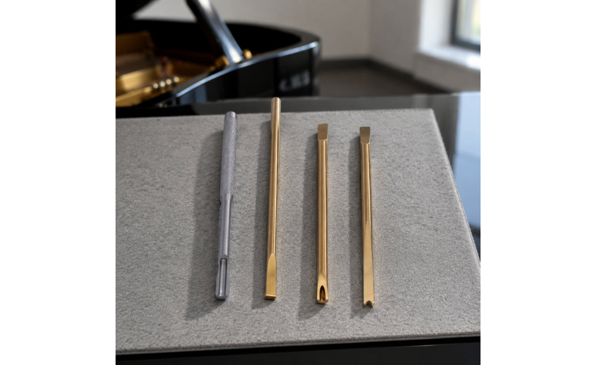 4-Piece Metal Piano String Tool Kit with Flat and Slotted Tips