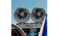 Dual Head Car Fan Clamp Mount Dashboard Clip Fan Adjustable Speed