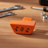 Wedge-Shaped Plastic Knob with Mounting Tab Orange Replacement Equipment Knob Compatible Control Knobs Ribbed for DIYers, Technicians, Machinery Maintenance