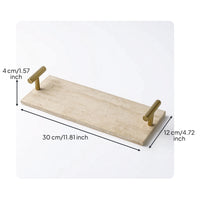 Marble Tray with Handles Natural Marble Tray Luxury Modern for Bathroom Counter, Dresser