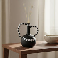 Black White Decorative Vase Modern Style Irregular Ceramic Vase Sophisticated Decor for Entryway