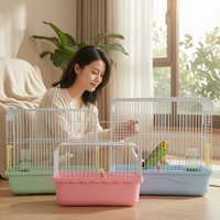 Portable Metal Bird Cage for Parakeets, Lovebirds, Finches, and Small Birds - Travel Carrier and Observation Cage