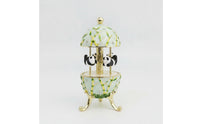 Wildlife Themed Musical Box Enamel Look Rotating Display Musical Box Gold Tone Ornament for Desk