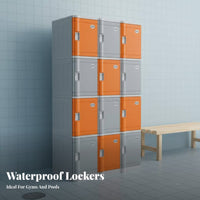 Moisture-Proof ABS Plastic Locker Long-Lasting Gym Changing Room Locker Resistant Waterproof Storage Cabinet Odor-without Odor for Students, Swimming Pool, School, Outdoor