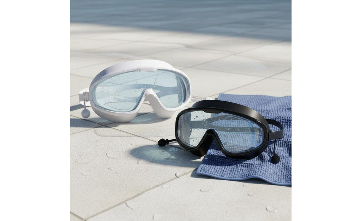 HD Vision Anti-Fog Swimming Goggles Comfortable Fit Swimming Goggles Quick Adjust Strap Anti-Fog Swim Glasses No Raccoon Eyes for Adults, Women, Nearsighted People, Outdoor Water, Training, Beach