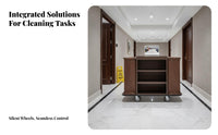 Hotel Janitorial Cart Multi-Functional Commercial Housekeeping Cart Detachable Bags 3 Shelf Linen Trolley for Janitors, Hotels, Guest Rooms