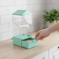 Easy Top Refill Automatic Bird Feeder Clear View Husk Separating Food Dispenser Large Capacity for Cockatiel Owners, Indoor