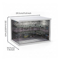 1:64 Scale Display Case Parking Garage Display Two Level Parking Model Industrial Style Dustproof Acrylic Door