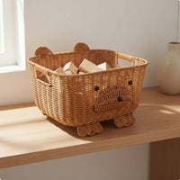 Animal Shaped Storage Basket Lightweight Animal Shaped Organizer Easy to Clean Woven Bear Basket for Bedroom