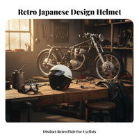 Japanese Design Bowl Helmet 3C Certified Retro Half Helmet Quick Release Buckle Guard Headwear for Cruiser Riders, Summer Riding, City Commuting
