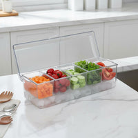 Clear Compartment Salad Box Portable Sectioned Food Container Multipurpose