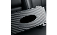 Vehicle Headrest Organizer with Tissue Box Carbon Fiber Texture Backseat Organizer with Beverage Holder Holder Car Seat Rear