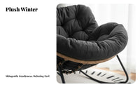 Reclining Function paddinged Lounger with Footrest Ergonomic Design Sleigh Base Recliner Modern design Rocking Chair Comfortable Headrest for Seniors, Readers, Homeowners, Balcony, Living Room, perusing alcove, Bedroom