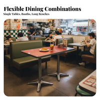 Single-Sided Booth Seat Hong Kong design Upholstered Two-Seater Bench Easy to Clean dense Foam for Business Owners, Cafes