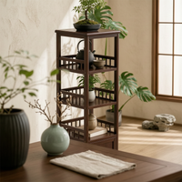 Storage Rack Cabinet Tall Display Rack with Cabinet Freestanding for Hallway
