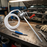 Oil Transfer Pump with Hose Rotary Manual Transfer Pump for Mechanics, Garage