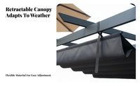 Freestanding Yard Awning Outdoor Structure Garden Gazebo Sun Shade Canopy Adjustable Retractable Shelter Water Resistant for Family Gatherings Parties Backyard Relaxation