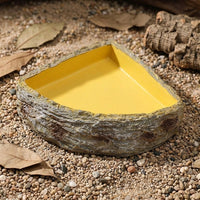Textured Resin Tortoise Food Bowl and Tortoise Water Bowl, Stable Base Tortoise Bowl for Tortoise Rock-Like Habitat Decor