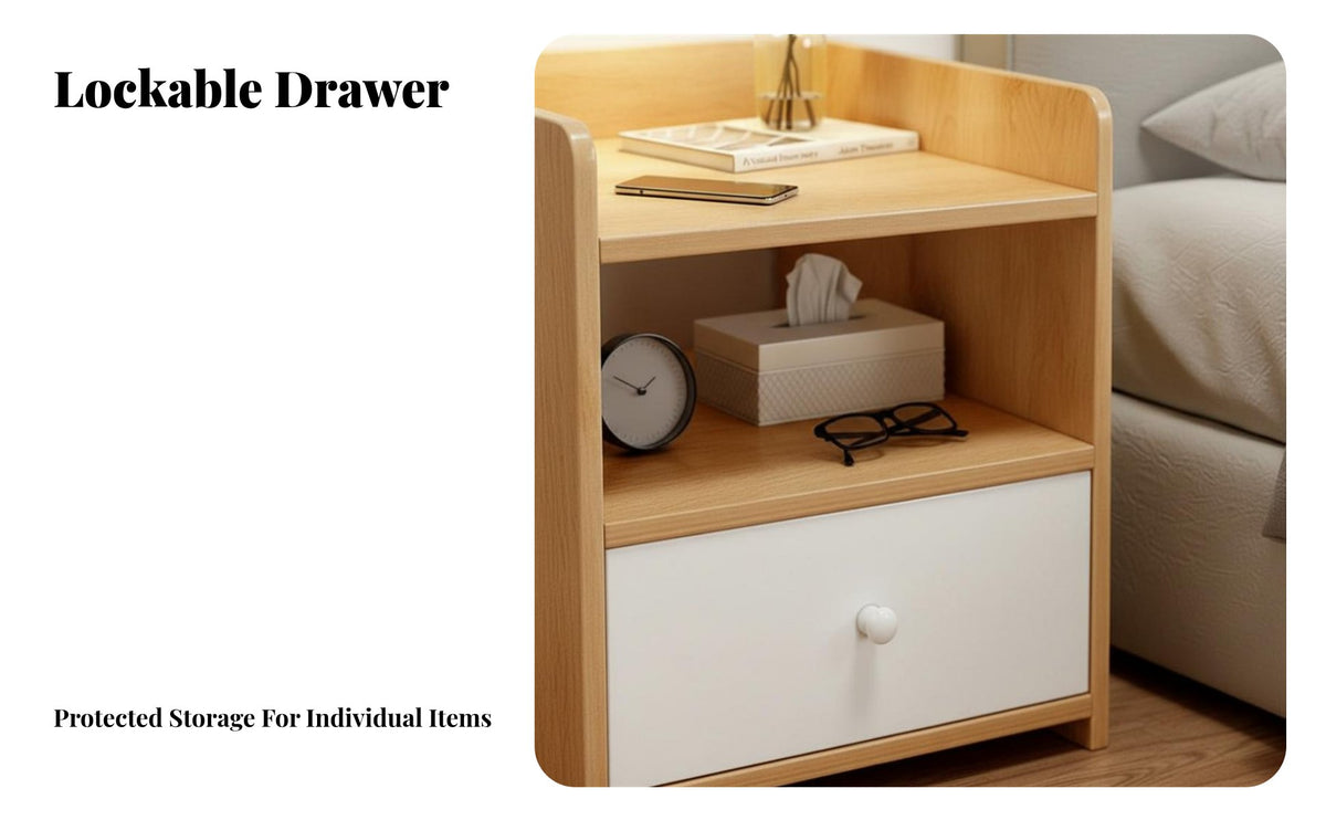 Minimalist Design 2-Drawer Bedside Table Modern design 2-Drawer Nightstand space-saving Size Bedroom Furniture adaptable Use for Apartment Dwellers, College Students, homeowners, Dorm Room, Entryway, Closet