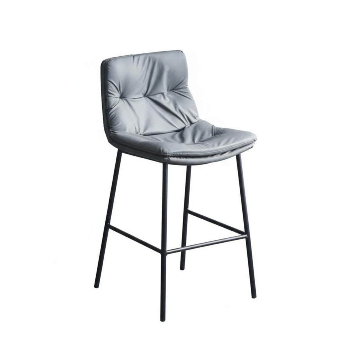 Modern Design Upholstered High-Back Stool Metal Footrest Counter Chair Padded Cushion Seating Furniture Sturdy Construction for Cafe Owners, Bar Patrons, Restaurant Guests, Kitchen Island, Pub, Dining Room, Office