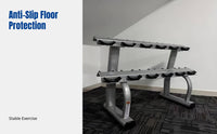 Commercial Dumbbell Rack, Double-Tier, Reinforced Steel, Gym Equipment Stand