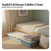 Wheeled Storage Bin Space-Saving Wheeled Under-Bed Container particlesshield