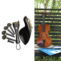 Tailpiece Chinrest Pegs String Instrument Support Pin Set Carved Violin Peg Set Rich Resonance Violin Accessory Kit for Instrument Making