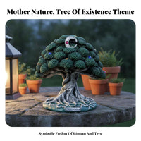 Mother Globe Statue Nature Influenced Cycle of Life Sculpture Symbolic Design Mother Globe Statue for Gardeners, Garden, Meditation Space, Patio