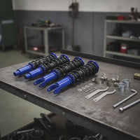 Adjustable Height Coilover Kit Lowering Coilover Shock Absorber Threaded Chassis Struts with Coil Springs Complete for Drivers, Street Builds, Track Days