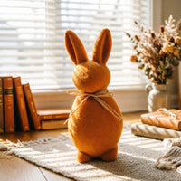 Easter Rabbit Ornament Handmade Fuzzy Rabbit Figure Rustic Allure for Desktop