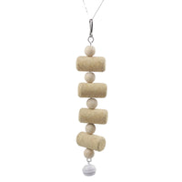 Cork Block Gnaw Toy With Bell Hanging Bird Gnaw Toy Materials Bird Shredding Skewer for Parrots, Cockatiels