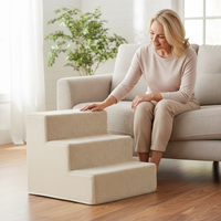 Pet Dog Stairs Ramp for Bed Sofa, Washable Sponge Steps for Small Medium Dogs, 3-5 Tiers