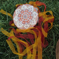 Streamer Frame Drum Tambourine Tassel Long Ribbons Dance Prop Traditional Percussion Instrument Decorative Design Suitable for Dance Recitals Belly Dance Folk Dance