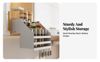 Space-Saving Pull-down Seasoning Shelf Anti-Fall Guardrail Pull-down Cabinet Shelf Strong Load-Bearing Kitchen Organizer Easy Reach for Organization Enthusiasts, Home Cooks, Shorter Individuals, Upper Cabinets, Pantry