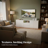 TV Stand with Storage Large Capacity TV Stand Cabinet Nordic Design Modern Entertainment Center for Bedroom