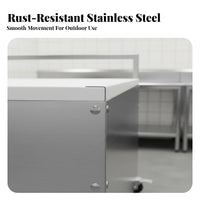 Caster Wheels with Brakes Stainless Steel Food Cart Easy to Maneuver Foldable Vending Cart Large Storage Capacity Mobile Snack Stall Sturdy Construction for Small Business Owners, Entrepreneurs, Night Markets, Outdoor Events, Temporary Shops