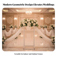 Wedding Aisle Marker Stand Elegant Design Geometric Flower Display Rack Versatile Decor Geometric Centerpiece Stand for Florists, Stage Background