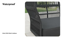 Waterproof 4-Piece Woven Sofa Set Weather-Resistant Outdoor Furniture Nordic Design Garden Furnishings Modern design for Guesthouse Owners, Homeowners, Entertainers, Terrace, Balcony, rearyard, pool deck