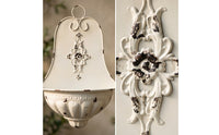 Half-Round Wall Planter Distressed French-Style Wall Planter Ornate for Patio