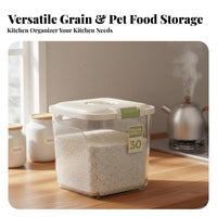 Moisture-Proof Rice Storage Bin Transparent Body Large Capacity Pet Food Bin Safe for Kitchen