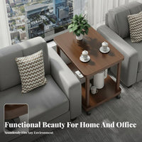 Space Saving Movable Sofa End Table Versatile Rolling Side Table Sturdy Construction Bedside Trolley on Wheels Easy Assembly for Office Workers, Homeowners, Apartment Dwellers, Reception Room, Small Areas, Bedroom, Kitchen