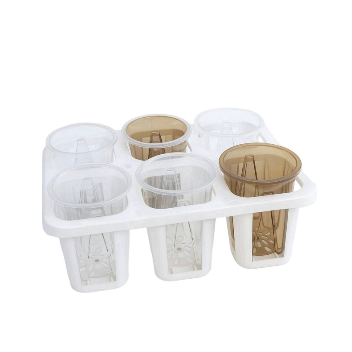 Planting Tray with Pots Drainage-Friendly Six-Slot Planter Tray Strong Nursery Pot with Drain Holes for Hobbyists