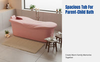 Adult Bathtub, Thickened Full Body Soaking Tub with Lid, Plastic Insulated Bath Basin, Easy Assembly for Home Use