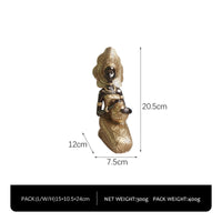 Kneeling Woman Figurine with Bowl Gilded Female Figure with Jar Handcrafted-Look Resin Statue for Art Collectors, Tabletop, Display Shelf