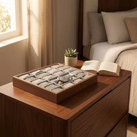 Tabletop 24-Slot Watch Tray Soft Watch Organizer Tray with Velvet Lining Safeguarding Sturdy for Dresser