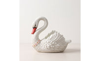 Swan Planter Resin Swan Sculpture with Planter Decorative Flower Pot for Homeowners